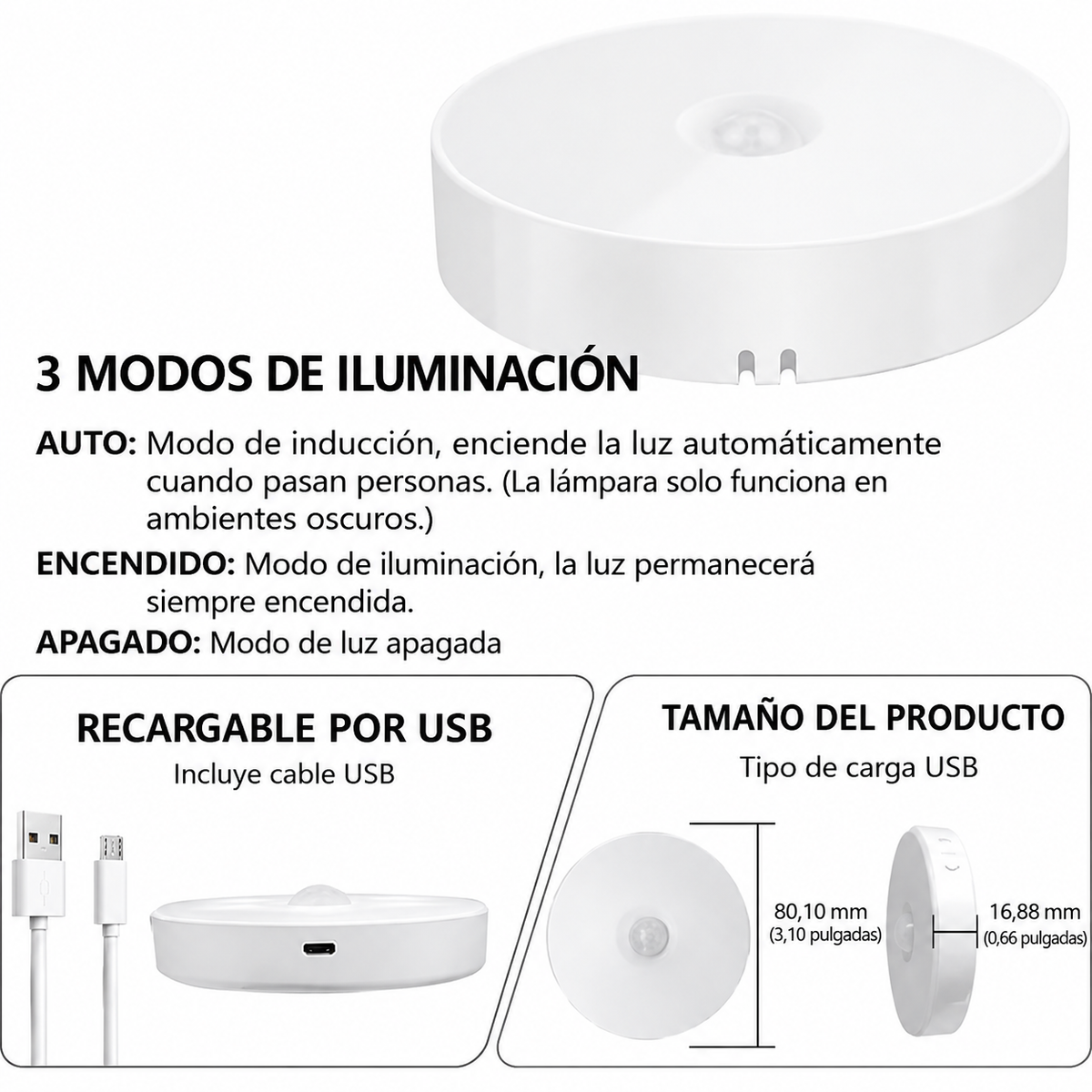 Luz LED con Sensor de Movimiento