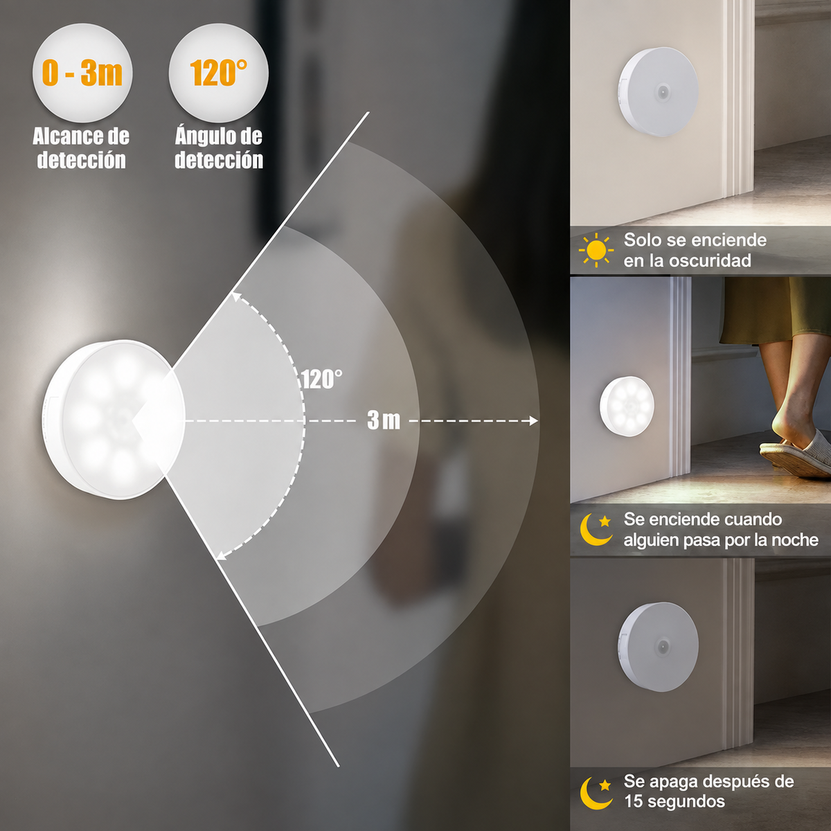 Luz LED con Sensor de Movimiento